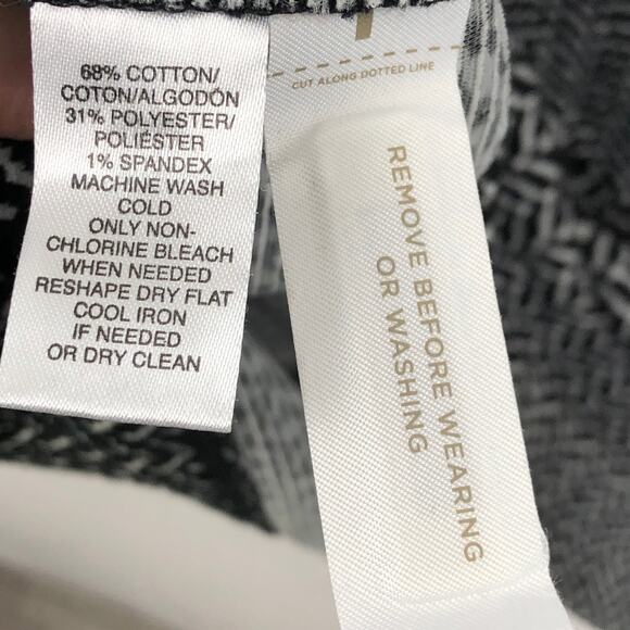 LOFT Sleeveless Chevron Knit Shift Dress Black White Women's Medium NWT - Picture 6 of 10